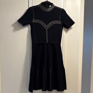 Sandro Elegant Black Studded Dress